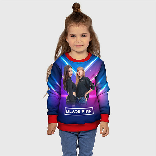 Детский свитшот Blackpink neon / 3D-Красный – фото 4