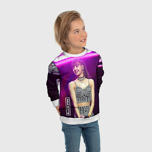 Детский свитшот Blackpink Lisa awarded / 3D-Белый – фото 3
