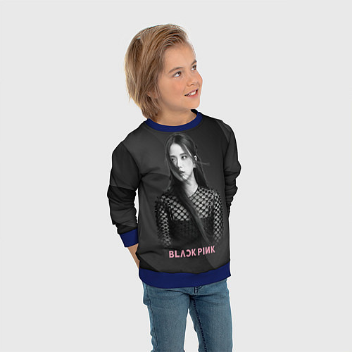 Детский свитшот Jisoo black / 3D-Синий – фото 3