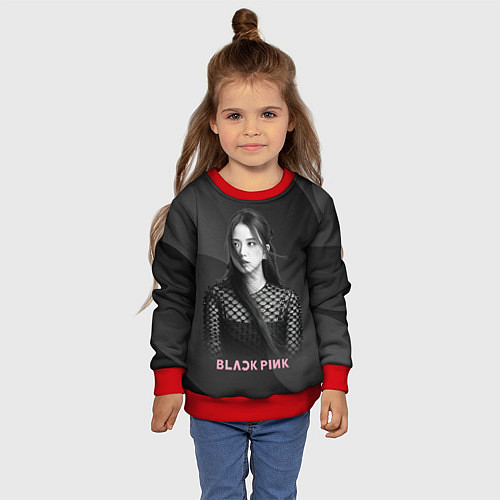 Детский свитшот Jisoo black / 3D-Красный – фото 4