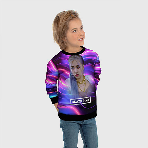 Детский свитшот Rose purple / 3D-Черный – фото 3