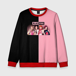 Свитшот детский Черно-розовый градиент Black Pink, цвет: 3D-красный