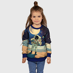 Свитшот детский Космонавт в ледяной пустыне, цвет: 3D-синий — фото 2