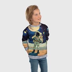 Свитшот детский Космонавт в ледяной пустыне, цвет: 3D-меланж — фото 2