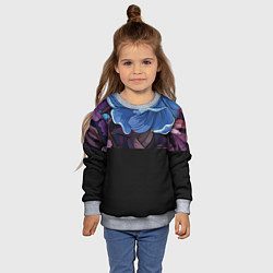 Свитшот детский Паттерн из пионов, цвет: 3D-меланж — фото 2