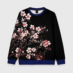 Детский свитшот Цветущая сакура - белые и красные