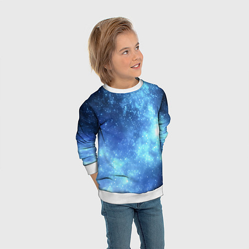 Детский свитшот Яркие звёзды в космосе / 3D-Белый – фото 3
