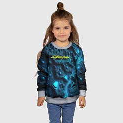 Свитшот детский Cyberpunk ice blue, цвет: 3D-меланж — фото 2