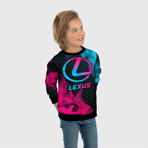 Детский свитшот Lexus - neon gradient / 3D-Черный – фото 3