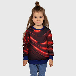 Свитшот детский Красный неон абстракция, цвет: 3D-синий — фото 2