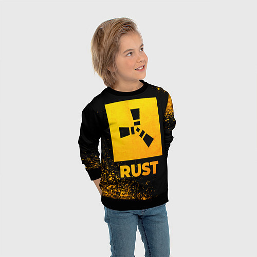 Детский свитшот Rust - gold gradient / 3D-Черный – фото 3