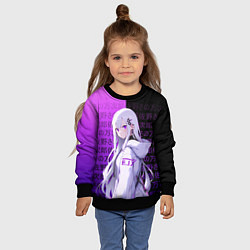 Свитшот детский Эмилия тан в современности - ре зеро, цвет: 3D-черный — фото 2