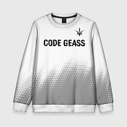 Свитшот детский Code Geass glitch на светлом фоне: символ сверху, цвет: 3D-белый