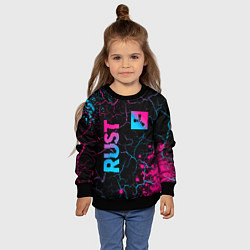 Свитшот детский Rust - neon gradient: надпись, символ, цвет: 3D-черный — фото 2