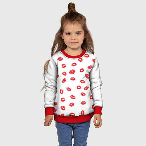 Детский свитшот Kiss / 3D-Красный – фото 4