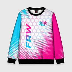 Свитшот детский FAW neon gradient style: надпись, символ, цвет: 3D-черный