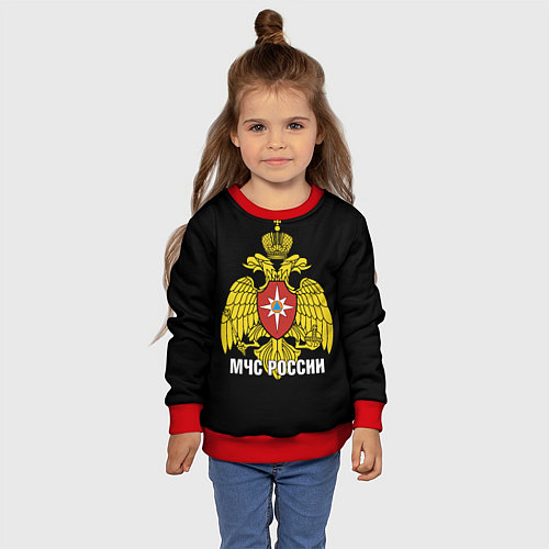 Детский свитшот МЧС России - герб / 3D-Красный – фото 4