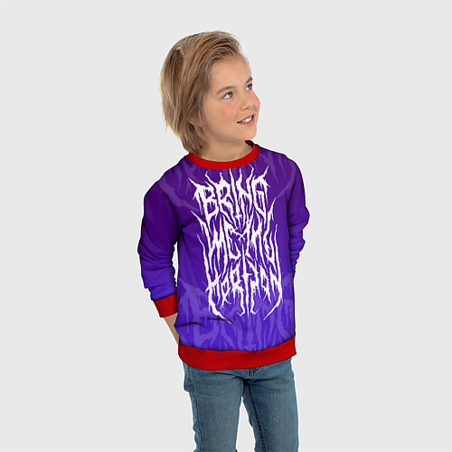 Детский свитшот Bring Me The Horizon Lettering / 3D-Красный – фото 3