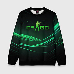Свитшот детский CS GO green logo, цвет: 3D-черный