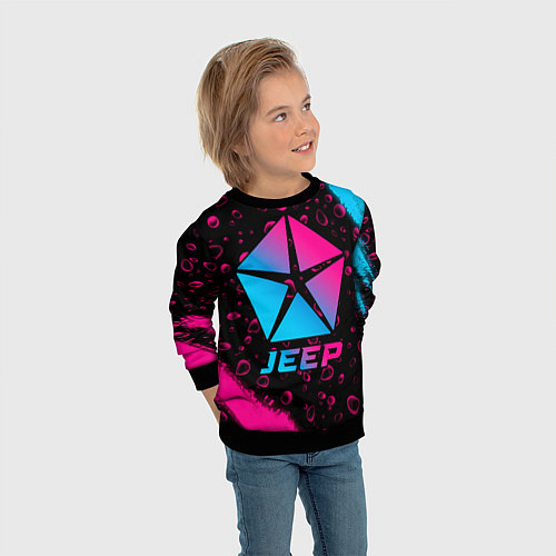 Детский свитшот Jeep - neon gradient / 3D-Черный – фото 3
