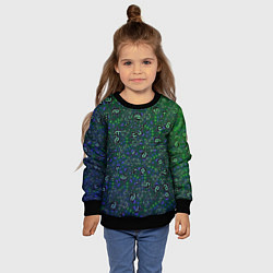 Свитшот детский Изумрудный космос, цвет: 3D-черный — фото 2