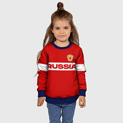 Свитшот детский Russia - красно-белый, цвет: 3D-синий — фото 2