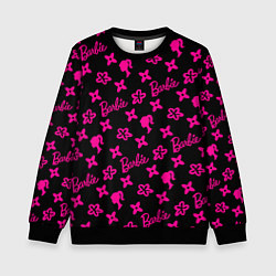 Свитшот детский Барби паттерн черно-розовый, цвет: 3D-черный