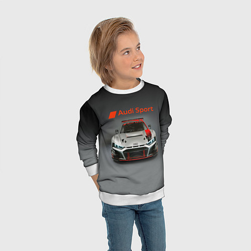 Детский свитшот Audi sport - racing car - extreme / 3D-Белый – фото 3