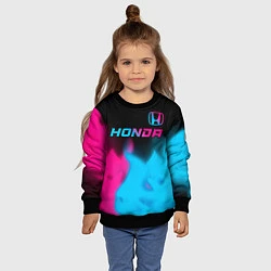 Свитшот детский Honda - neon gradient: символ сверху, цвет: 3D-черный — фото 2