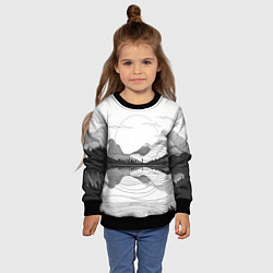 Свитшот детский Минималистичный пейзаж чб, цвет: 3D-черный — фото 2