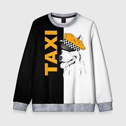 Детский свитшот Собака в кепке таксиста