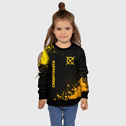 Свитшот детский CreepyPasta - gold gradient: надпись, символ, цвет: 3D-черный — фото 2