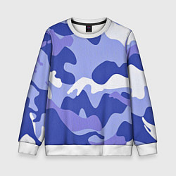Свитшот детский Камуфляжный узор голубой, цвет: 3D-белый