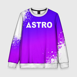 Свитшот детский Astro neon background, цвет: 3D-белый