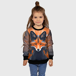 Свитшот детский Нарисованная огненная лиса, цвет: 3D-черный — фото 2