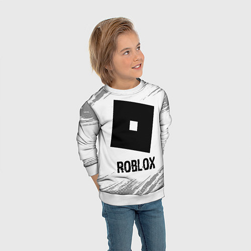 Детский свитшот Roblox glitch на светлом фоне / 3D-Белый – фото 3
