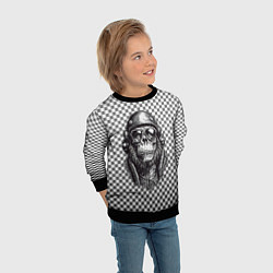 Свитшот детский Клетчатая обезьяна, цвет: 3D-черный — фото 2