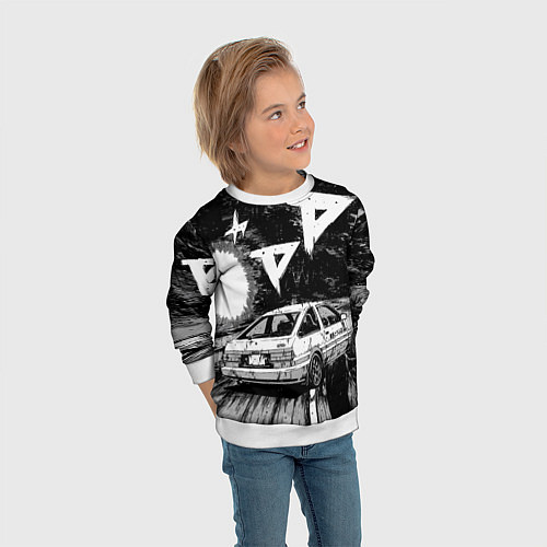 Детский свитшот Инициал Ди / 3D-Белый – фото 3