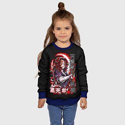 Свитшот детский Кокушибо первая луна - Клинок демонов, цвет: 3D-синий — фото 2