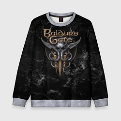 Свитшот детский Baldurs Gate 3 dark logo, цвет: 3D-меланж