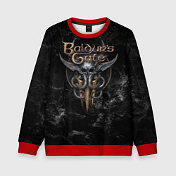 Свитшот детский Baldurs Gate 3 dark logo, цвет: 3D-красный