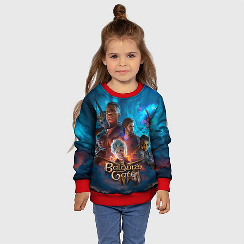Детский свитшот Baldurs Gate 3 персонажи / 3D-Красный – фото 4