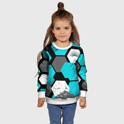 Свитшот детский Шестиугольники абстрактный фон, цвет: 3D-белый — фото 2