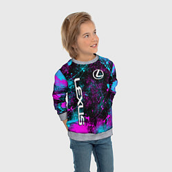 Свитшот детский Lexus - неоновые брызги, цвет: 3D-меланж — фото 2