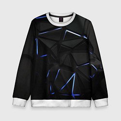 Свитшот детский Black texture neon line, цвет: 3D-белый