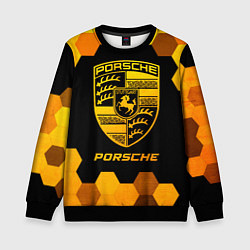 Свитшот детский Porsche - gold gradient, цвет: 3D-черный