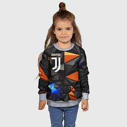 Свитшот детский Juventus orange black style, цвет: 3D-меланж — фото 2