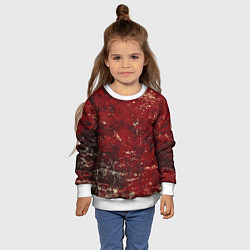 Свитшот детский Текстура - Red on black, цвет: 3D-белый — фото 2
