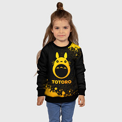 Свитшот детский Totoro - gold gradient, цвет: 3D-черный — фото 2