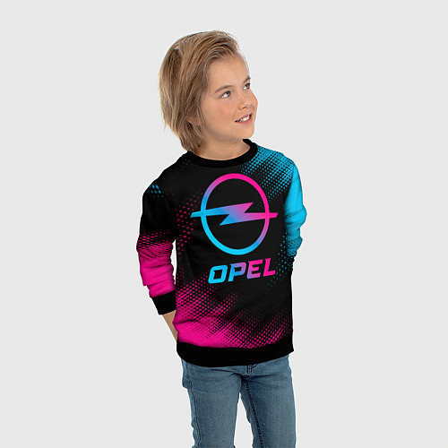 Детский свитшот Opel - neon gradient / 3D-Черный – фото 3